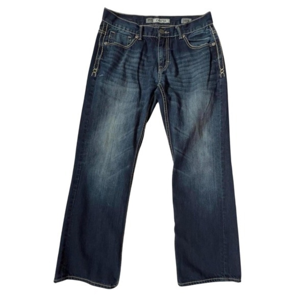 BKE Carter Jeans Dark Wash Straight Leg Embroidered Blue 32S